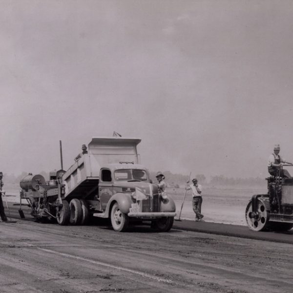 1950s Brennan Paving - Hot mix paving operation (Source: Miller Paving)