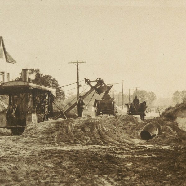 Road crews and steam equipment from the 1930s