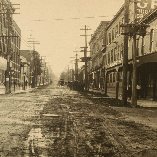 Unknown section of Dundas Street. Typical dirt and gravel road just before its first hot mix paving in 1921